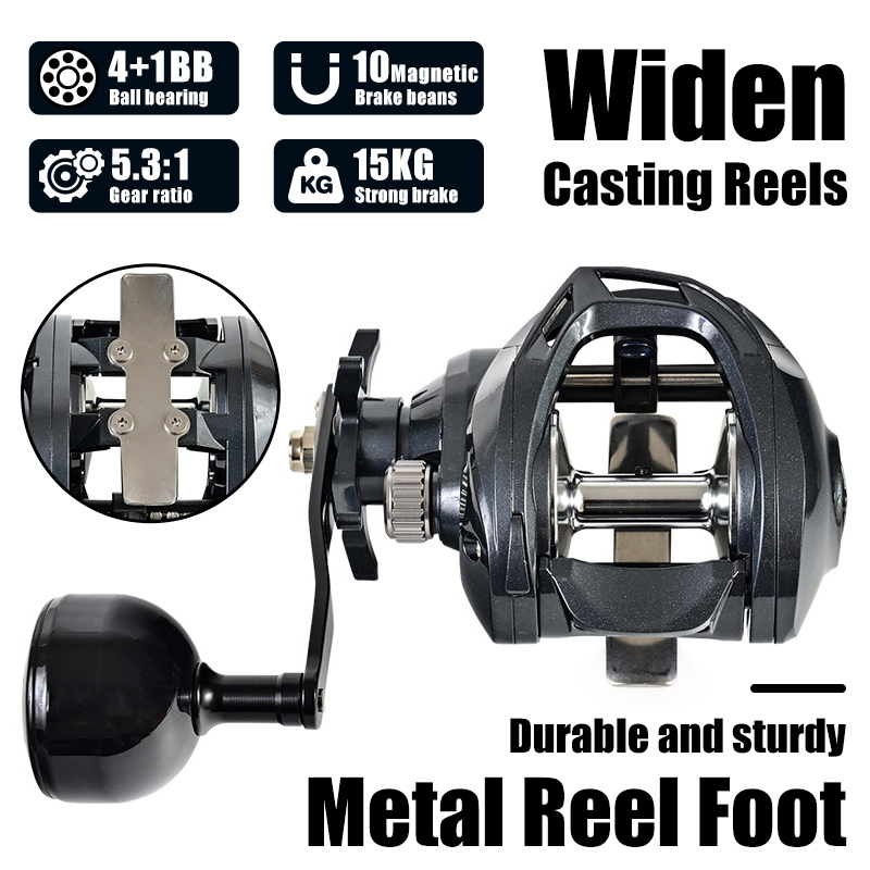 Trolling Reel - Corps large, grande capacité, moulinet de